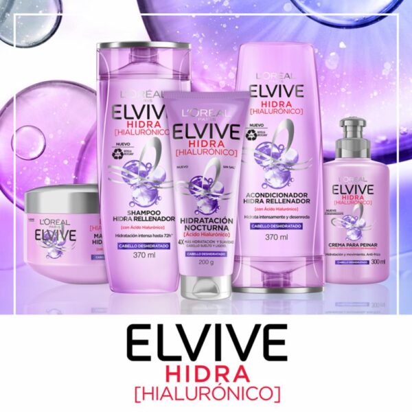 Mascarilla Capilar Hidra Hialurónico Hidratación Nocturna ELVIVE L´ORÉAL 200 G - Imagen 8