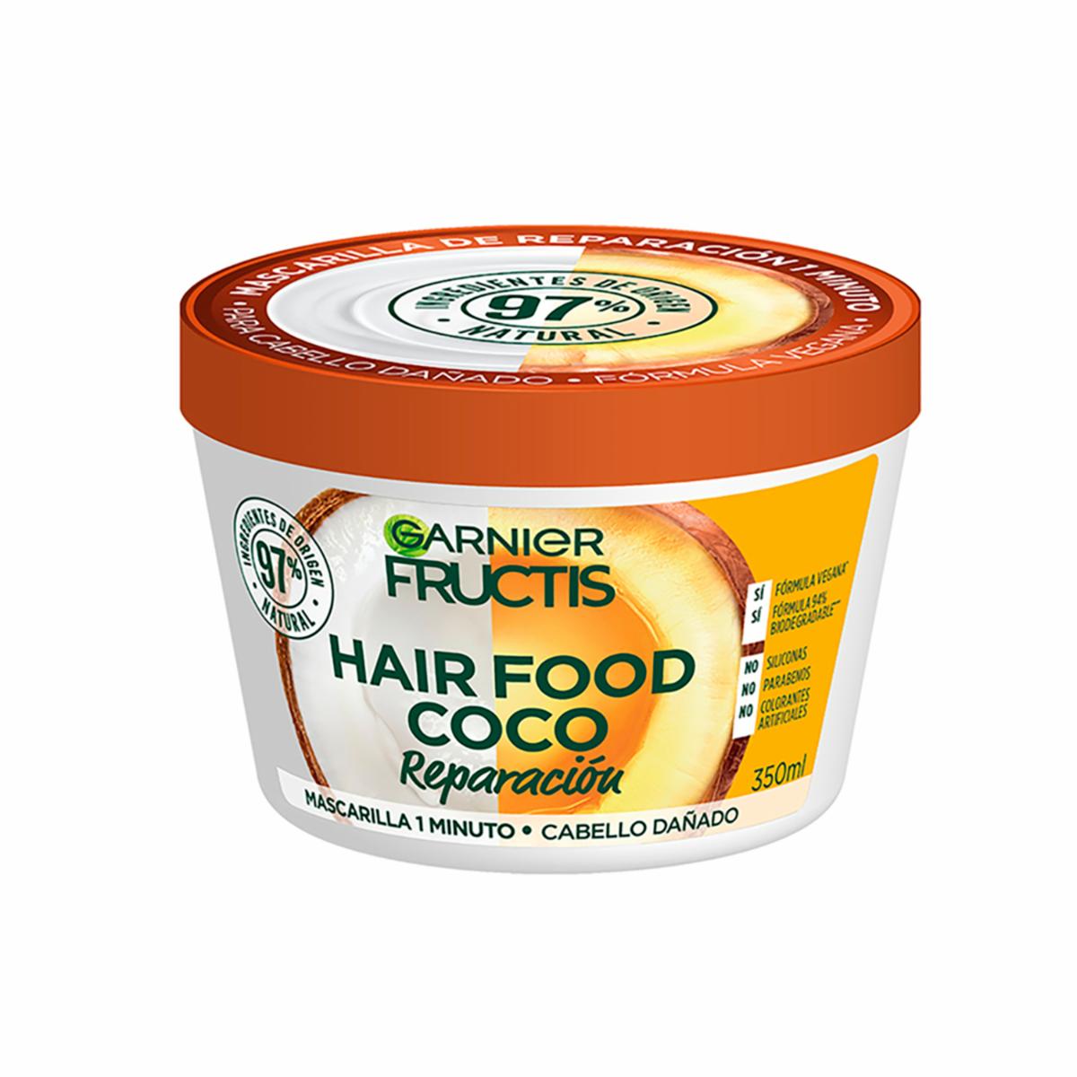 Mascara Capilar Hair Food Coco Reparación 1 Minuto GARNIER FRUCTIS 350 Ml