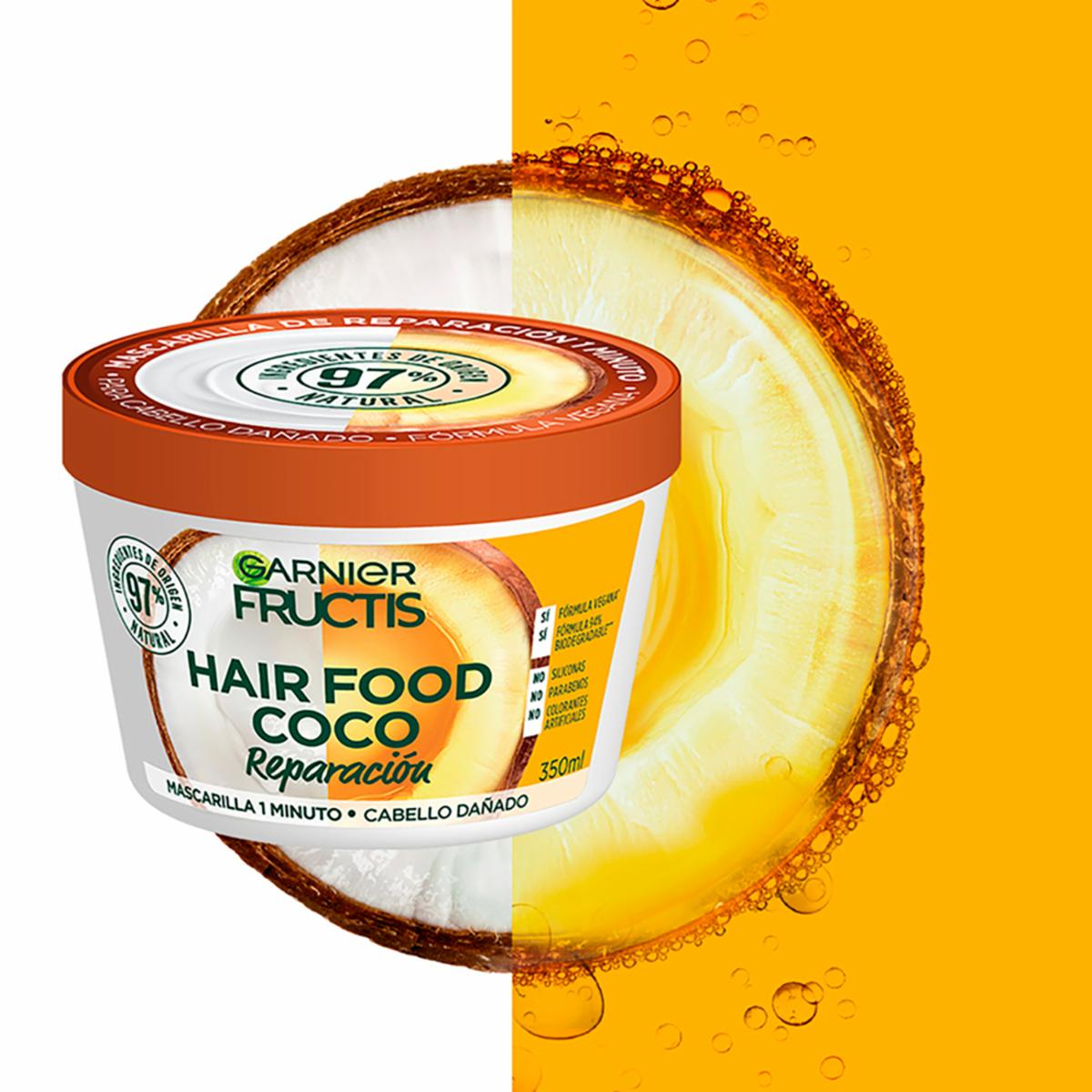 Mascara Capilar Hair Food Coco Reparación 1 Minuto GARNIER FRUCTIS 350 Ml