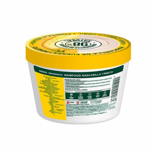 Mascarilla Capilar Hair Food Banana Fuerza 1 Minuto FRUCTIS GARNIER L´ORÉAL 350 G - Imagen 6