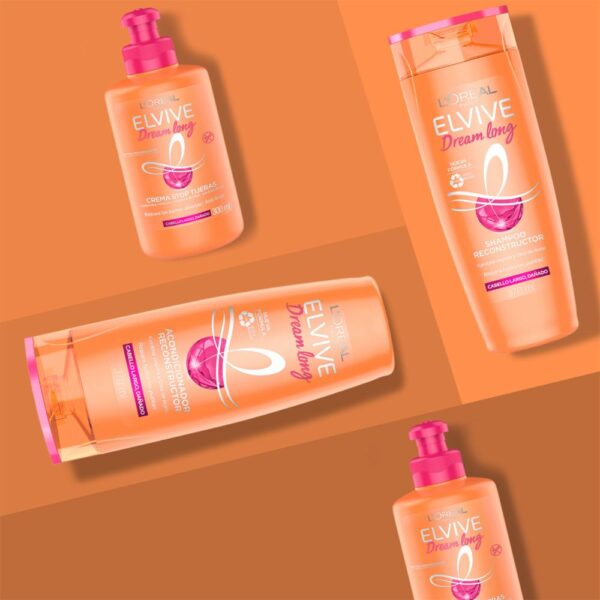Crema Para Peinar Stop Tijeras Dream Long Para Cabello Largo Dañado ELVIVE L´ORÉAL 300 Ml - Imagen 6