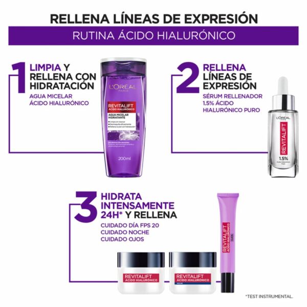 Crema Facial De Día Hidratante Rellenador Con Ácido Hialurónico Fps 20 Revitalift L´ORÉAL 50 Ml - Imagen 8