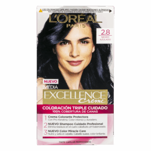 Tinte Para Cabello Tono 2.8 Negro Azulado EXCELLENCE L'ORÉAL PARIS 1 Kit