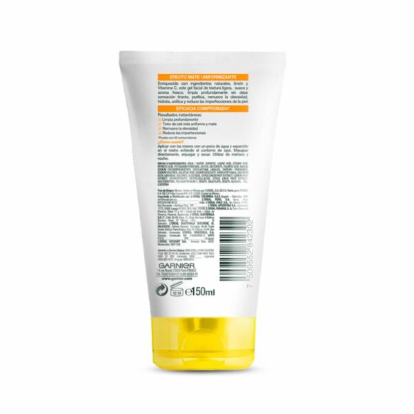 Limpiador Facial En Gel Tono Uniforme Con Vitamina C GARNIER L´ORÉAL 150 Ml - Imagen 3