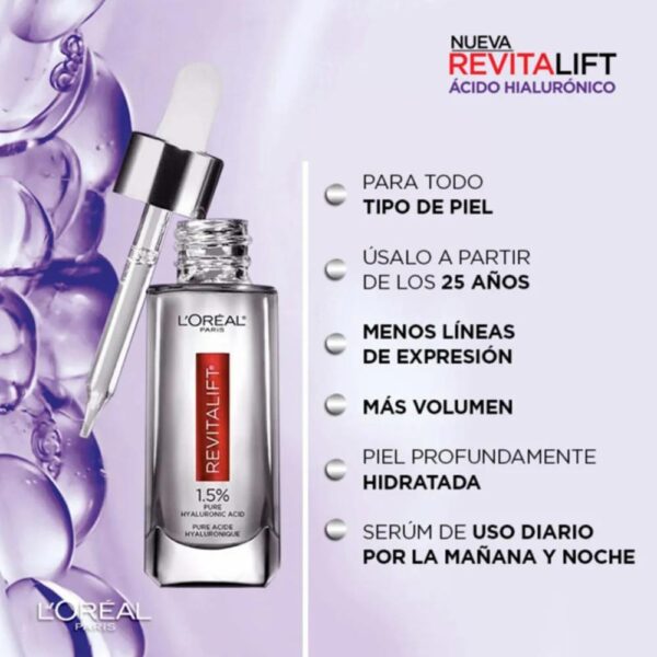 Sérum Facial Rellenador Con Ácido Hialurónico Revitalift L´ORÉAL 30 Ml - Imagen 4