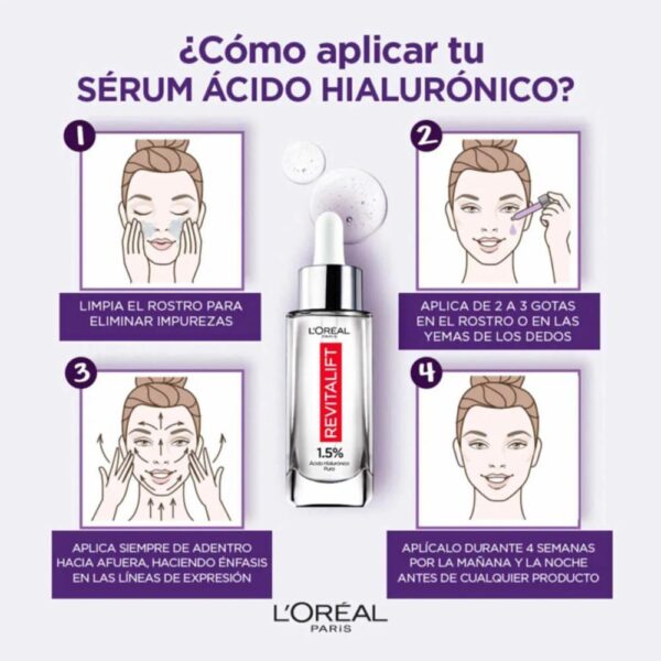 Sérum Facial Rellenador Con Ácido Hialurónico Revitalift L´ORÉAL 30 Ml - Imagen 5