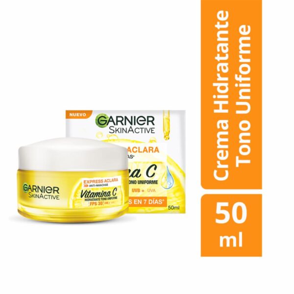 Crema Facial De Día Tono Uniforme Con Vitamina C Fps 30 GARNIER L´ORÉAL 50 Ml