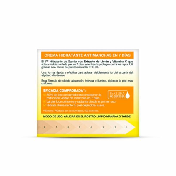 Crema Facial De Día Tono Uniforme Con Vitamina C Fps 30 GARNIER L´ORÉAL 50 Ml - Imagen 7