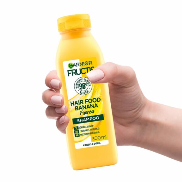 Shampoo Capilar Hair Food Banana Fuerza FRUCTIS GARNIER L´ORÉAL 300 Ml - Imagen 5
