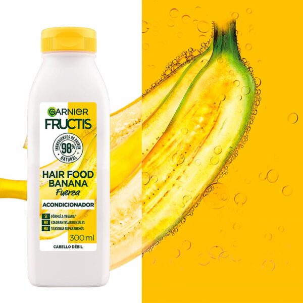 Acondicionador Capilar Hair Food Banana Fuerza FRUCTIS GARNIER L´ORÉAL 300 Ml - Imagen 3