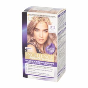 Tinte Para Cabello Matizador Supreme Tono 8.12 Rubio Claro Cenizo Perla EXCELLENCE L´ORÉAL 1 Kit