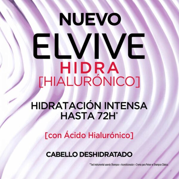 Crema Para Peinar Hidra Hialurónico Rellenador Para Cabello Deshidratado ELVIVE L´ORÉAL 300 Ml - Imagen 5