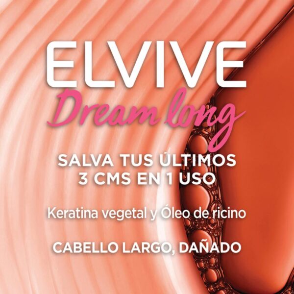 Shampoo Capilar Dream Long Para Cabello Largo Dañado ELVIVE L´ORÉAL 370 Ml - Imagen 3
