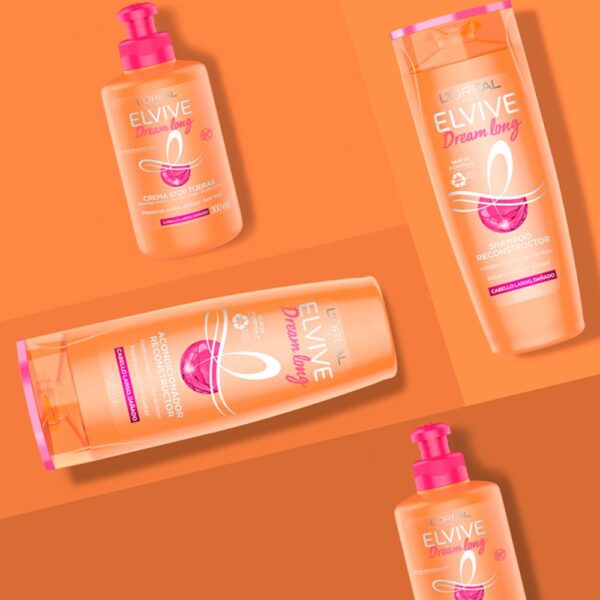 Shampoo Capilar Dream Long Para Cabello Largo Dañado ELVIVE L´ORÉAL 370 Ml - Imagen 9