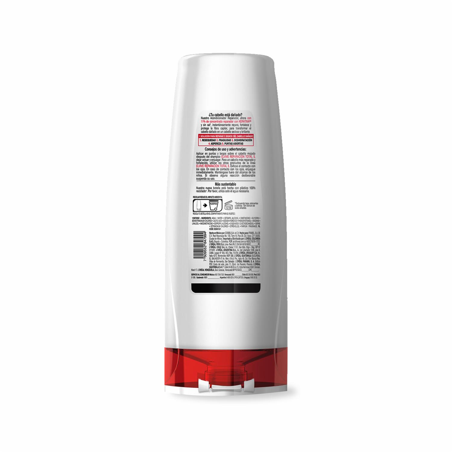 Acondicionador De Cabello Reparación Total 5 Para Cabello Dañado ELVIVE L’ORÉAL 370 Ml