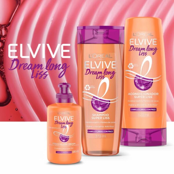 Acondicionador Capilar Dream Long Liss Para Cabello Largo Con Frizz ELVIVE L´ORÉAL 370 Ml - Imagen 5