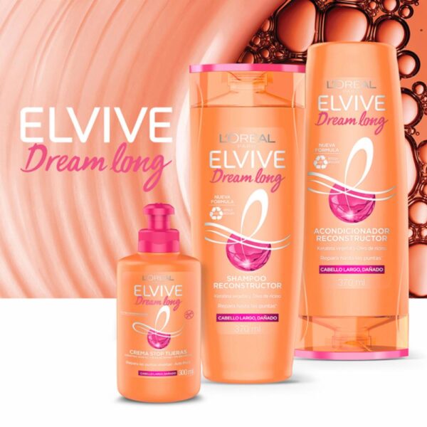 Acondicionador Capilar Dream Long Para Cabello Largo Dañado ELVIVE L´ORÉAL 370 Ml - Imagen 6