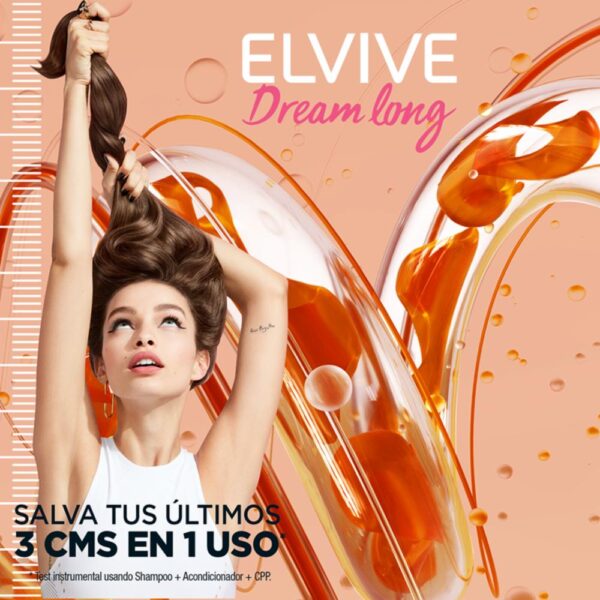 Acondicionador Capilar Dream Long Para Cabello Largo Dañado ELVIVE L´ORÉAL 370 Ml - Imagen 7