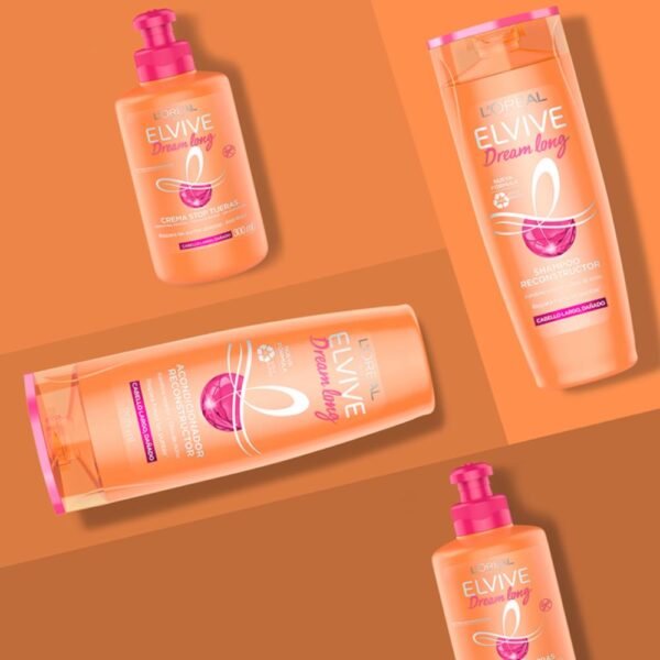 Acondicionador Capilar Dream Long Para Cabello Largo Dañado ELVIVE L´ORÉAL 370 Ml - Imagen 8