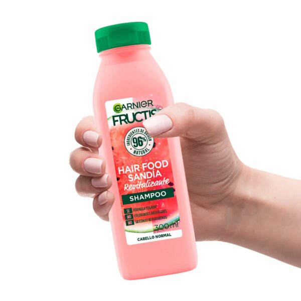 Shampoo Capilar Hair Food Sandía Revitalizante FRUCTIS GARNIER L´ORÉAL 300 Ml - Imagen 5
