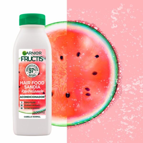 Acondicionador Capilar Hair Food Sandía Revitalizante FRUCTIS GARNIER L´ORÉAL 300 Ml - Imagen 3
