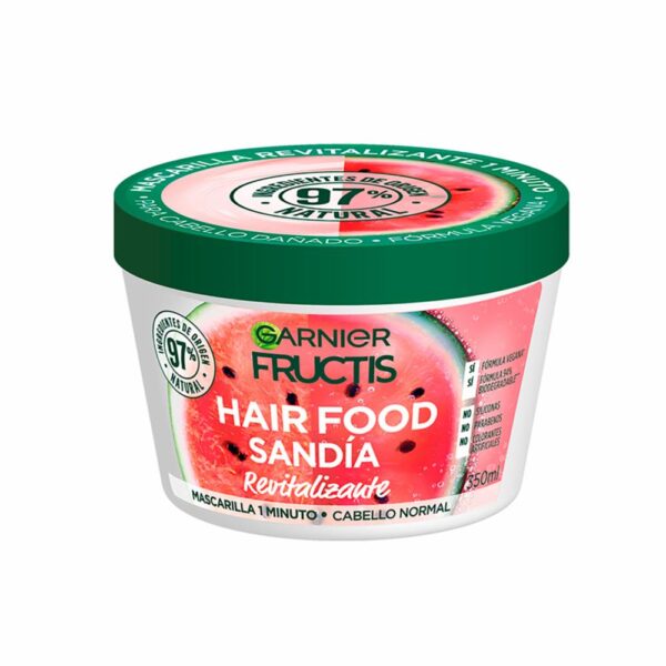 Mascarilla Capilar Hair Food Sandía Revitalizante 1 Minuto FRUCTIS GARNIER L´ORÉAL 350 Ml - Imagen 2