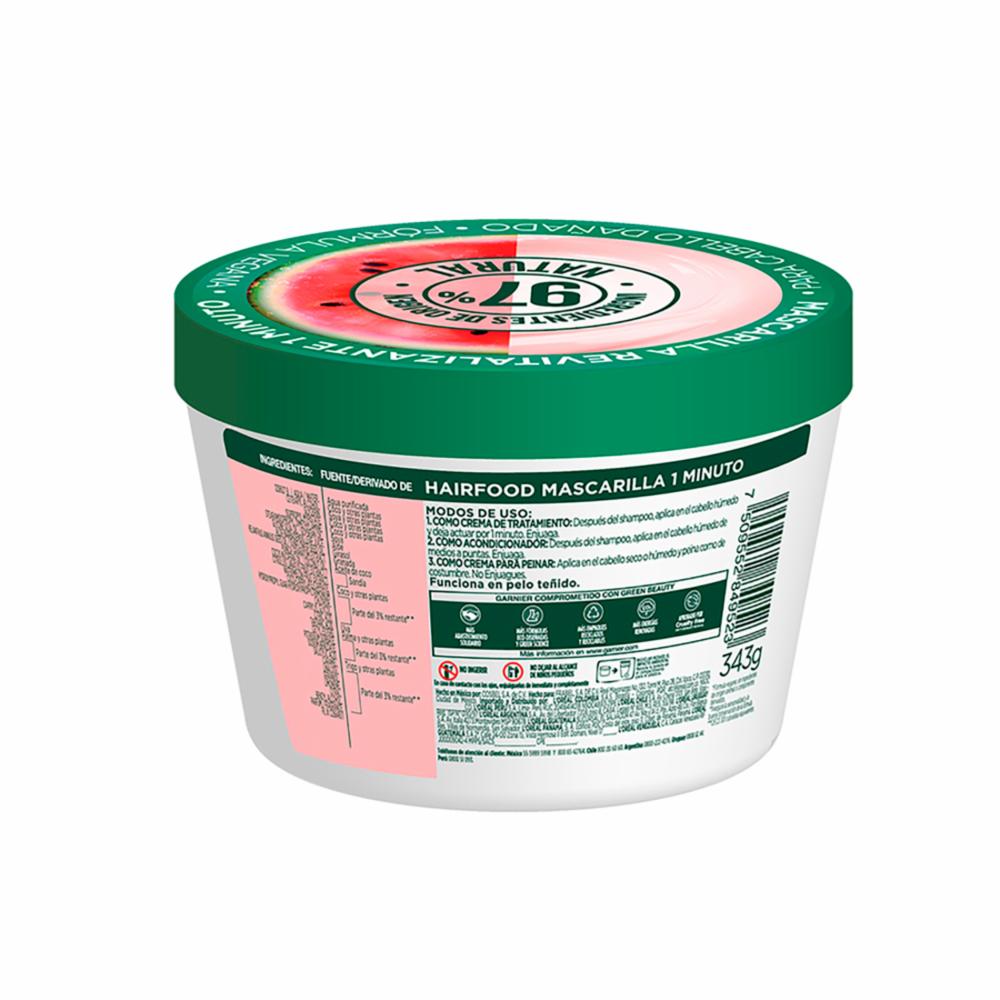 Mascarilla Capilar Hair Food Sandía Revitalizante 1 Minuto GARNIER FRUCTIS 350 Ml - Imagen 6