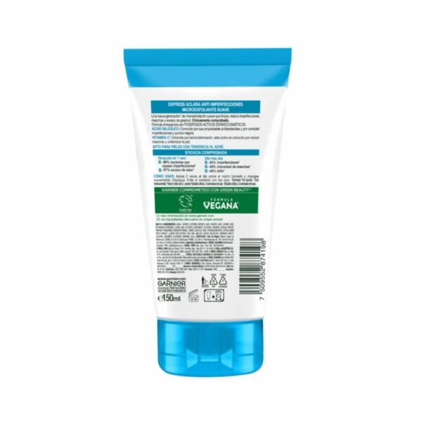 Limpiador Facial Micorexfoliante Anti Imperfecciones Con Vitamina C GARNIER L´ORÉAL 150 Ml - Imagen 5