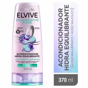 Acondicionador Capilar Hialurónico Pure Para Raíz Grasa Y Puntas Deshidratadas ELVIVE L´ORÉAL 370 Ml