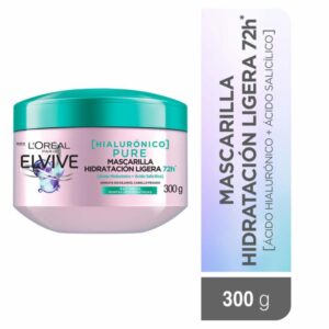 Mascarilla Capilar Hialurónico Pure Para Raíz Grasa Y Puntas Deshidratadas ELVIVE L´ORÉAL 300 G