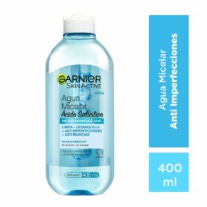Agua Micelar Anti Imperfecciones Con Ácido Salicílico Para Piel Con Tendencia Al Acné GARNIER SKIN ACTIVE 400 Ml
