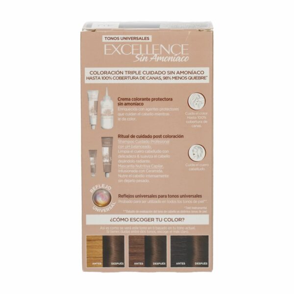 Tinte Para Cabello Sin Amoniaco Tono Castaño Universal EXCELLENCE L'ORÉAL PARIS 1 Kit - Imagen 2