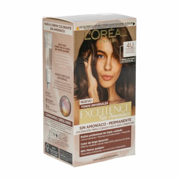 Tinte Para Cabello Sin Amoniaco Tono Castaño Universal EXCELLENCE L'ORÉAL PARIS 1 Kit - Imagen 3
