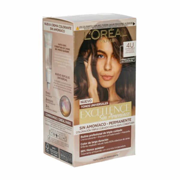 Tinte Para Cabello Sin Amoniaco Tono Castaño Universal EXCELLENCE L'ORÉAL PARIS 1 Kit - Imagen 3