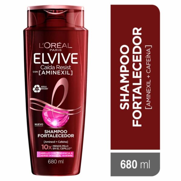 Shampoo Capilar Caída Resist Con Aminexil + Cafeína Para Cabello Quebradizo ELVIVE L´ORÉAL 680 Ml