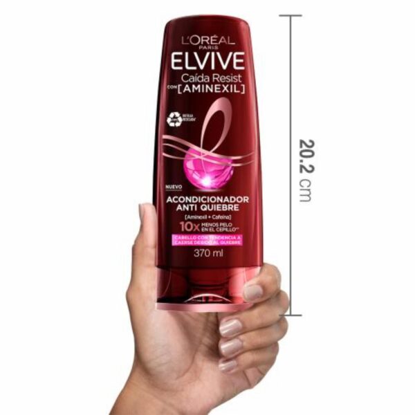 Acondicionador Capilar Caída Resist Con Aminexil + Cafeína Para Cabello Quebradizo ELVIVE L'ORÉAL 370 Ml - Imagen 6