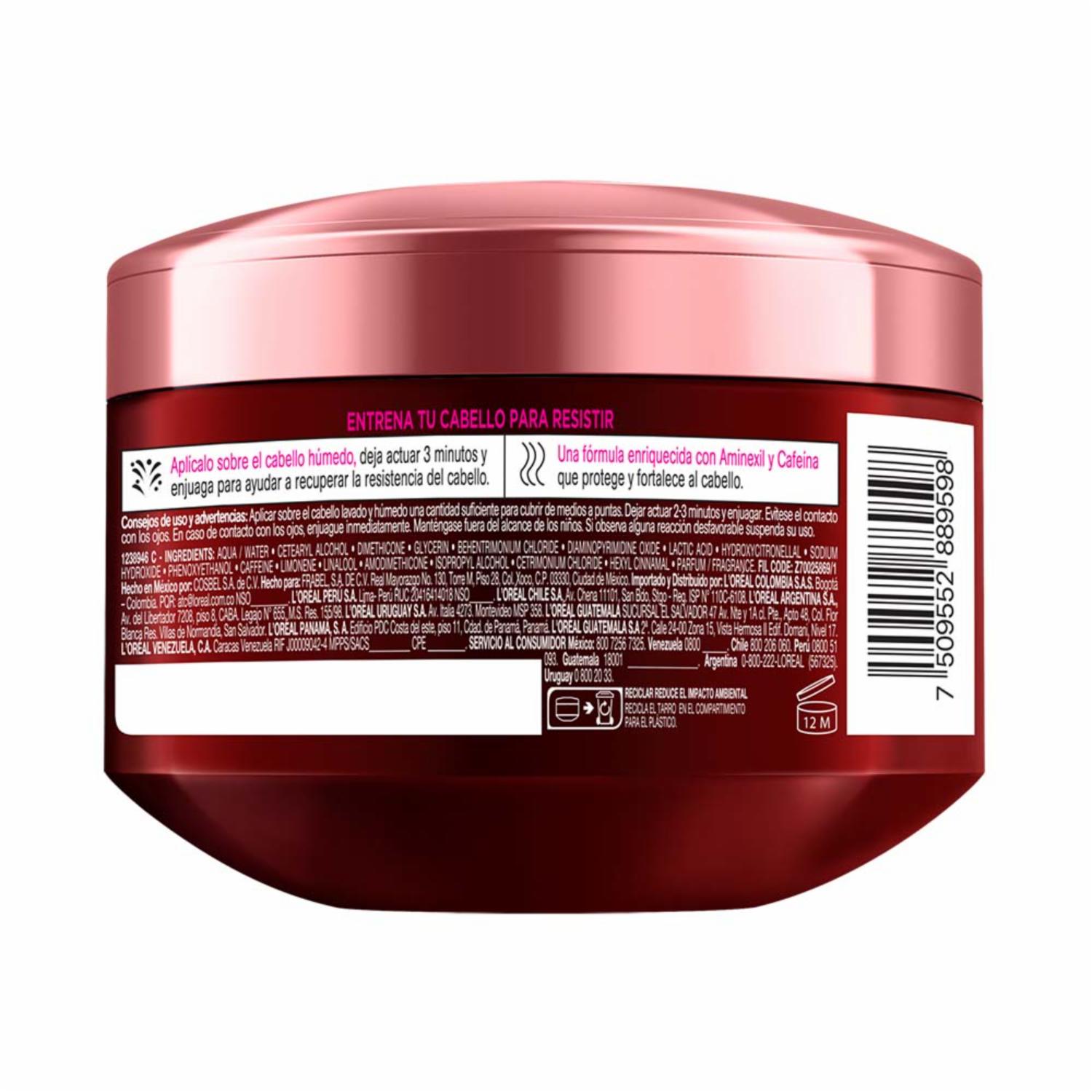 Mascarilla Capilar Caída Resist Con Aminexil + Cafeína Para Cabello Quebradizo ELVIVE L'ORÉAL 300 G - Imagen 2