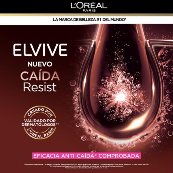 Mascarilla Capilar Caída Resist Con Aminexil + Cafeína Para Cabello Quebradizo ELVIVE L´ORÉAL 300 G - Imagen 3