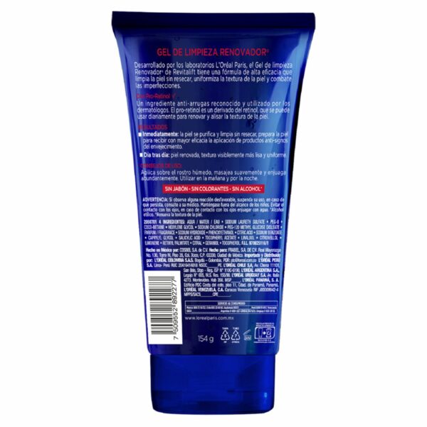 Limpiador Facial En Gel Renovador Con Pro-Retinol Revitalift ELVIVE L´ORÉAL 150 Ml - Imagen 3