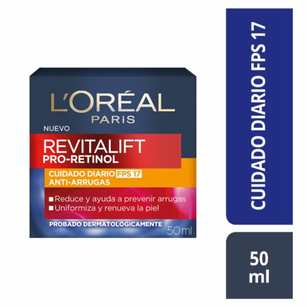 Crema Facial De Día Anti Arrugas Con Pro Retinol Fps 17 Revitalift L´ORÉAL 50 Ml