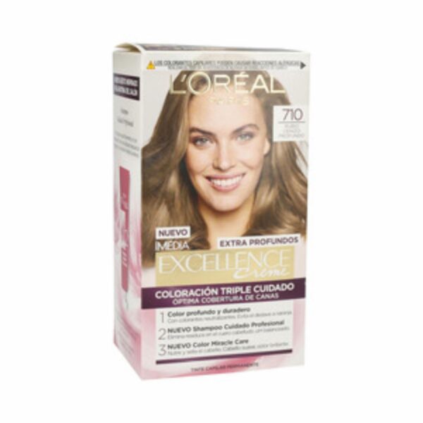 Tinte Para Cabello Tono 710 Rubio Cenizo Profundo EXCELLENCE L´ORÉAL 1 Kit