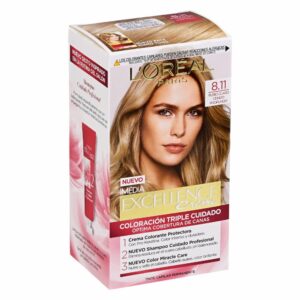 Tinte Para Cabello Tono 8.11 Rubio Claro Ceniza Profundo EXCELLENCE L´ORÉAL 1 Kit