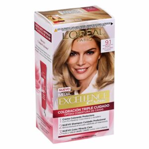 Tinte Para Cabello Tono 9.1 Rubio Muy Claro Cenizo EXCELLENCE L´ORÉAL 1 Kit