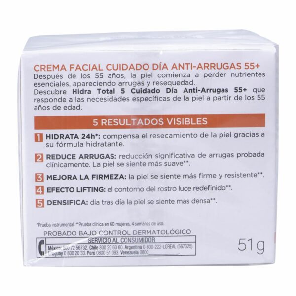 Crema Facial Humectante Antiarrugas Calcio+55 L´ORÉAL 50 Ml - Imagen 3
