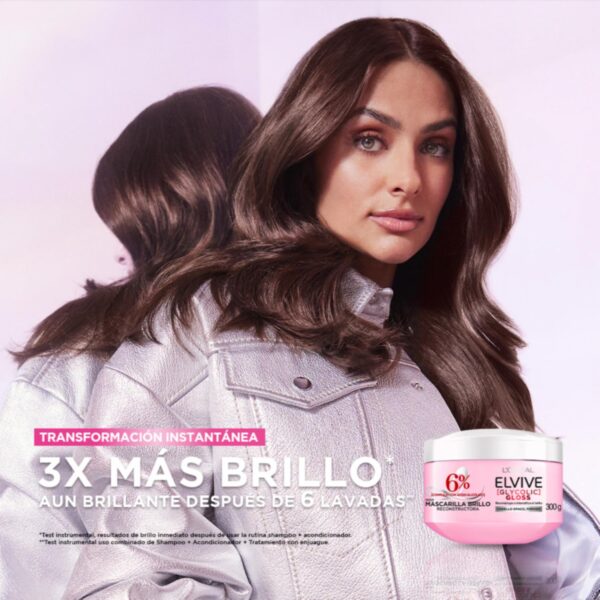 Mascarilla Capilar Glycolic Gloss Para Cabello Opacos Poroso ELVIVE L´ORÉAL 300 G - Imagen 2