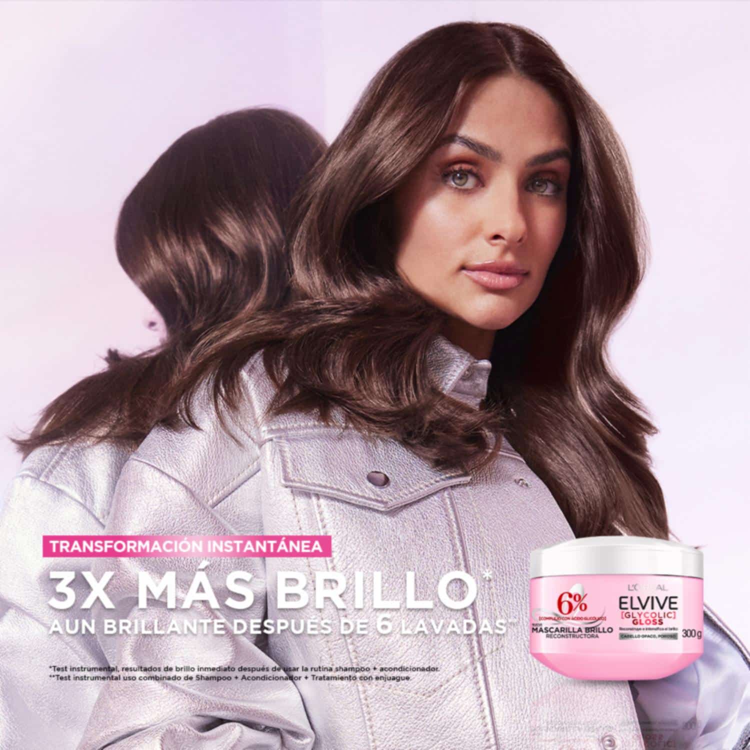 Mascarilla Capilar Glycolic Gloss Para Cabello Opacos Poroso ELVIVE L'ORÉAL 300 G - Imagen 2