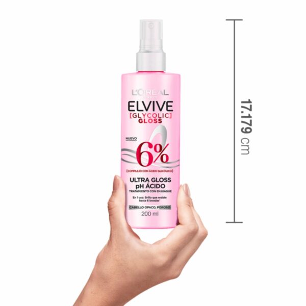 Tratamiento Capilar Glycolic Gloss Para Cabello Opacos Poroso ELVIVE L´ORÉAL 200 Ml - Imagen 11