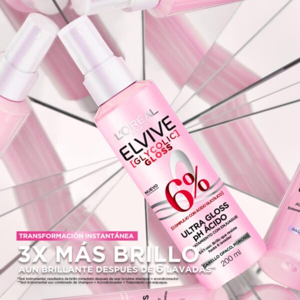 Tratamiento Capilar Glycolic Gloss Para Cabello Opacos Poroso ELVIVE L´ORÉAL 200 Ml - Imagen 2