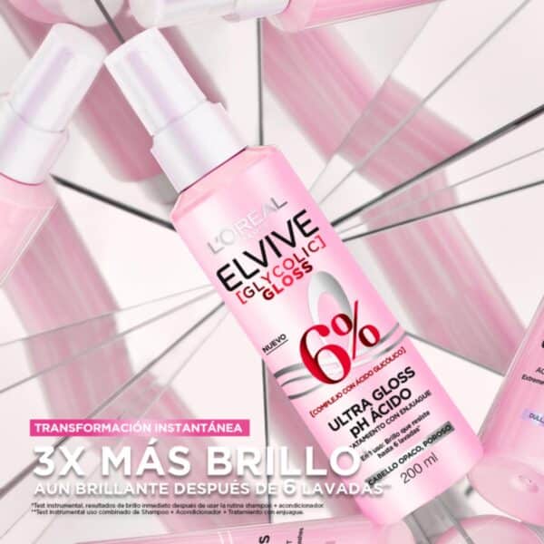 Tratamiento Capilar Glycolic Gloss Para Cabello Opacos Poroso ELVIVE L´ORÉAL 200 Ml - Imagen 2
