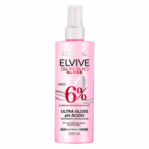 Tratamiento Capilar Glycolic Gloss Para Cabello Opacos Poroso ELVIVE L´ORÉAL 200 Ml - Imagen 9